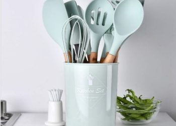 Conjunto de Utensilios de Cocina de 11 Piezas Antiadherente con Mango de Madera: Tu Compañero Perfecto para la Cocina Saludable