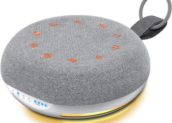 Duerme como un bebé con esta máquina de ruido blanco portátil y lámpara de noche