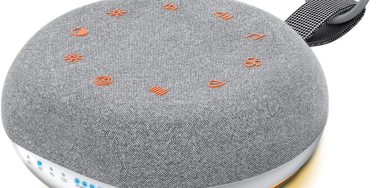 Duerme como un bebé con esta máquina de ruido blanco portátil y lámpara de noche